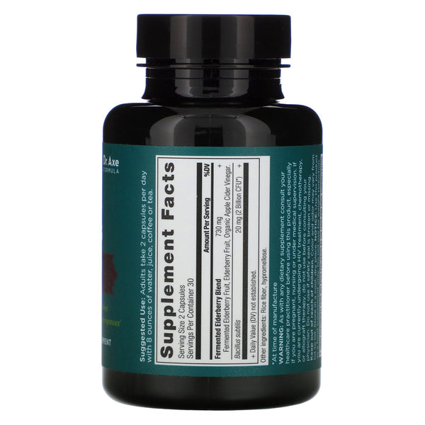 Dr. Axe / Ancient Nutrition, Ancient Herbals, Elderberry + Probiotics, 60 Capsules - The Supplement Shop