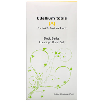 Bdellium Tools, Studio Line, Eyes Brush Set and Pouch, 12 Pc Set