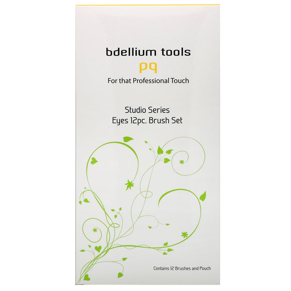 Bdellium Tools, Studio Line, Eyes Brush Set and Pouch, 12 Pc Set - The Supplement Shop