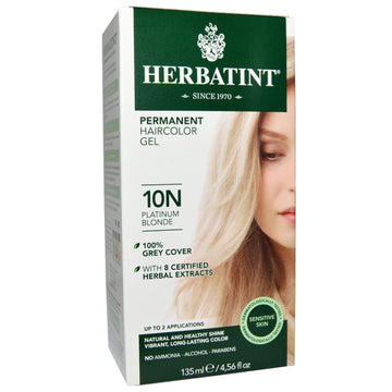 Herbatint, Permanent Haircolor Gel, 10N Platinum Blonde, 4.56 fl oz (135 ml)