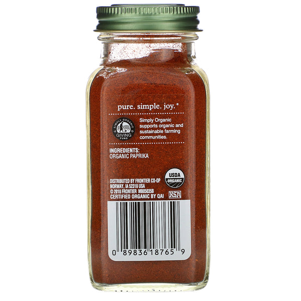 Simply Organic, Paprika, 2.96 oz (84 g) - The Supplement Shop