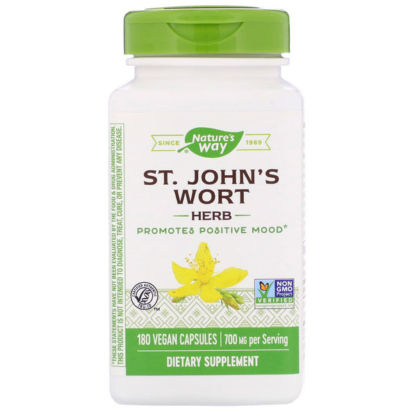 Nature's Way, St. John's Wort Herb, 700 mg, 180 Vegan Capsules - The Supplement Shop