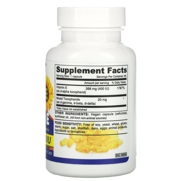 Deva, Vegan Vitamin E with Mixed Tocopherols, 400 IU, 90 Vegan Caps - The Supplement Shop