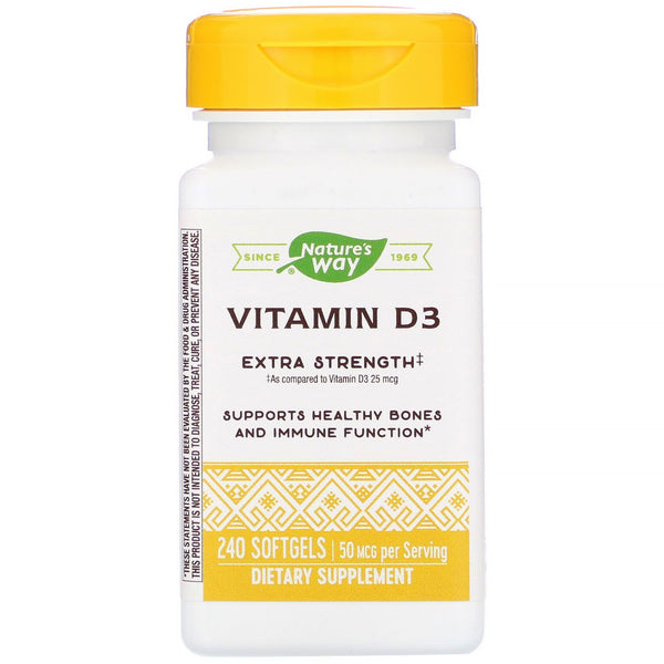 Nature's Way, Vitamin D3, 50 mcg, 240 Softgels - The Supplement Shop