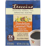 Teeccino, Roasted Herbal Tea, Dandelion Caramel Nut, Caffeine Free, 10 Tea Bags, 2.12 oz (60 g) - The Supplement Shop