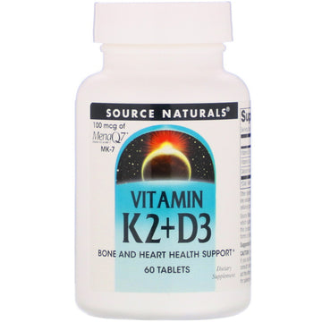 Source Naturals, Vitamin K2 + D3, 100 mcg, 60 Tablets