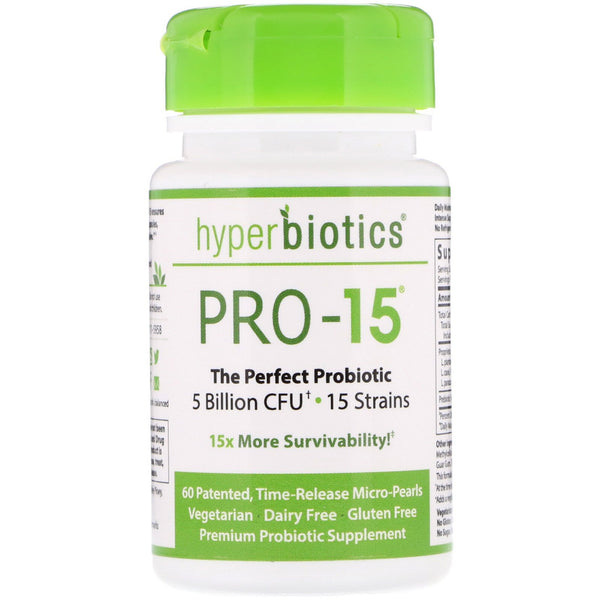 Hyperbiotics, PRO-15, The Perfect Probiotic, 5 Billion CFU, 60 Patented, Time-Release Tablets - The Supplement Shop