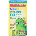 Natural Factors, Big Friends, Liquid Vitamin D3, 10 mcg 400 IU, 0.5 fl oz (15 ml) - The Supplement Shop