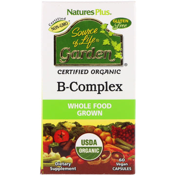 Nature's Plus, Source of Life Garden, Certified Organic B-Complex, 60 Vegan Capsules