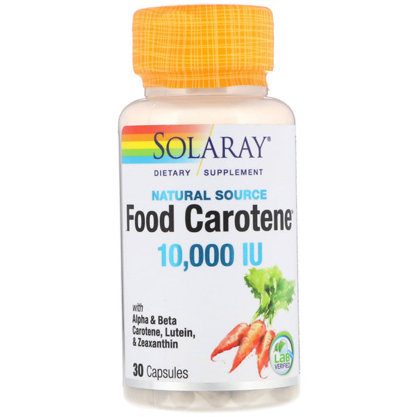 Solaray, Food Carotene, Natural Source, 10,000 IU, 30 Capsules - The Supplement Shop