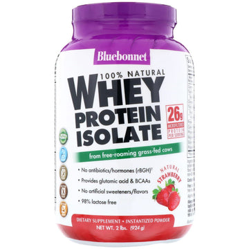 Bluebonnet Nutrition, 100% Natural, Whey Protein Isolate, Natural Strawberry, 2 lb (924 g)
