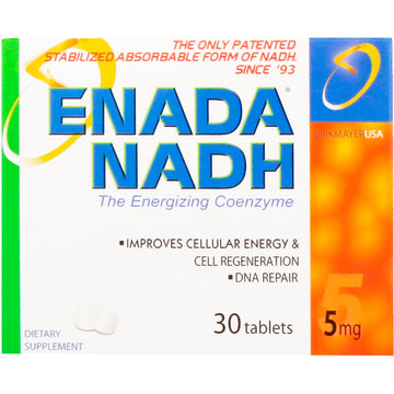 ENADA, Enada NADH, The Energizing Coenzyme, 5 mg, 30 Tablets