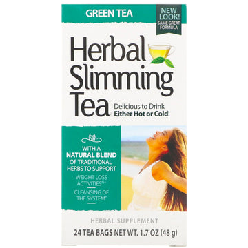 21st Century, Herbal Slimming Tea, Green Tea, Caffeine Free, 24 Tea Bags, 1.6 oz (45 g)