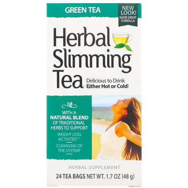 21st Century, Herbal Slimming Tea, Green Tea, Caffeine Free, 24 Tea Bags, 1.6 oz (45 g) - The Supplement Shop