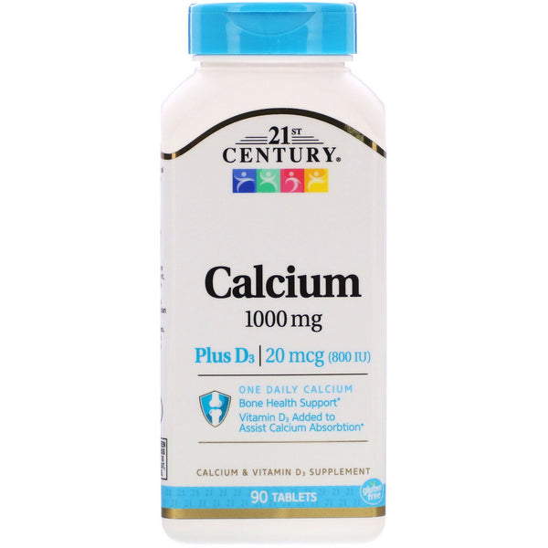 21st Century, Calcium Plus D3, 1,000 mg , 90 Tablets