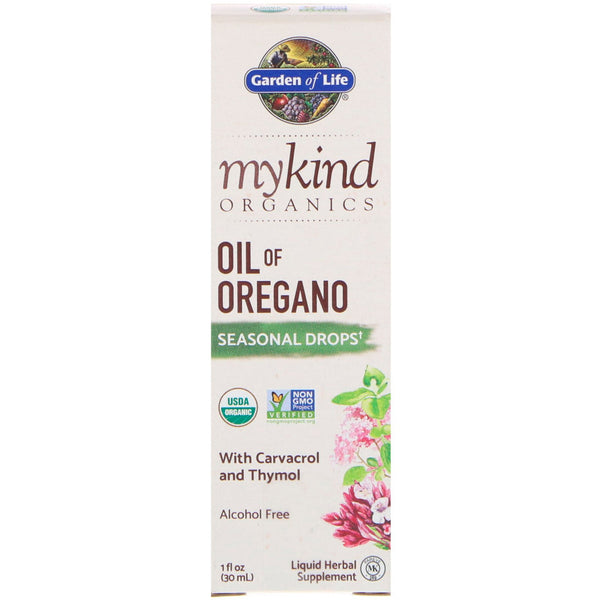 Garden of Life, MyKind Organics, Oil of Oregano, Seasonal Drops, 1 fl oz (30 mL) - The Supplement Shop