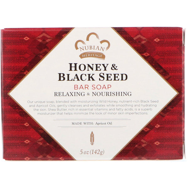 Nubian Heritage, Honey & Black Seed Bar Soap, 5 oz (142 g) - The Supplement Shop