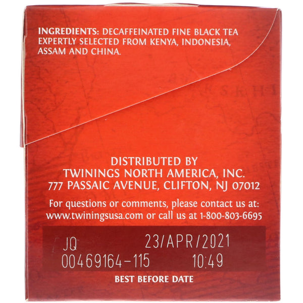 Twinings, 100% Pure Black Tea, English Breakfast, Decaffeinated, 25 Tea Bags, 1.76 oz (50 g) - The Supplement Shop