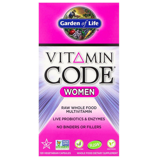Garden of Life, Vitamin Code, Women, 120 Vegetarian Capsules - The Supplement Shop