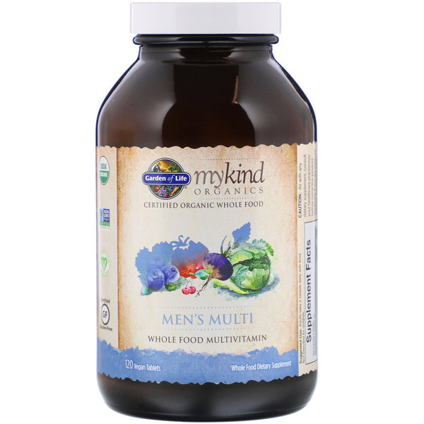 Garden of Life, MyKind Organics, Men's Multi, Whole Food Multivitamin, 120 Vegan Tablets - The Supplement Shop