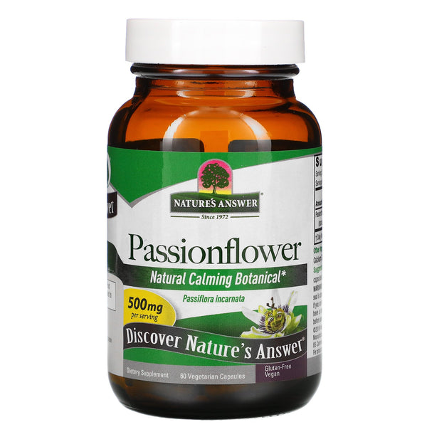 Nature's Answer, Passionflower, 500 mg, 60 Vegetarian Capsule - The Supplement Shop