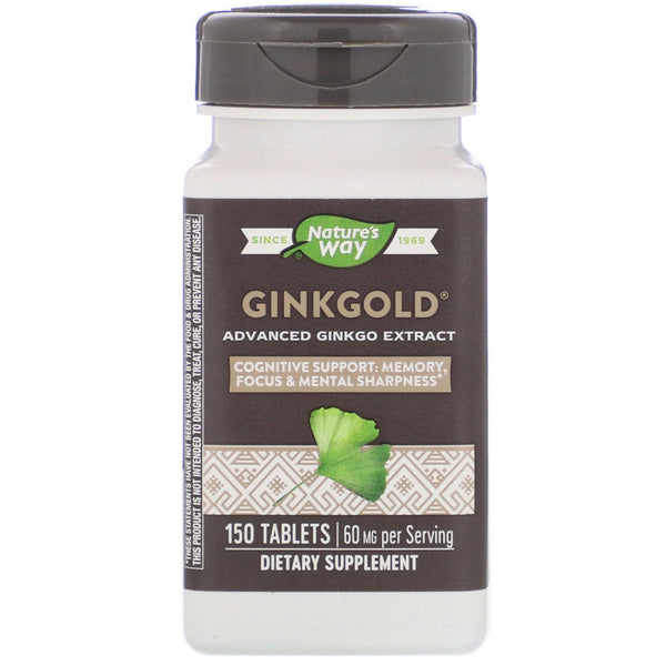 Nature's Way, Ginkgold, 60 mg, 150 Tablets - The Supplement Shop