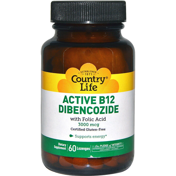 Country Life, Active B12 Dibencozide, 3000 mcg, 60 Lozenges - The Supplement Shop