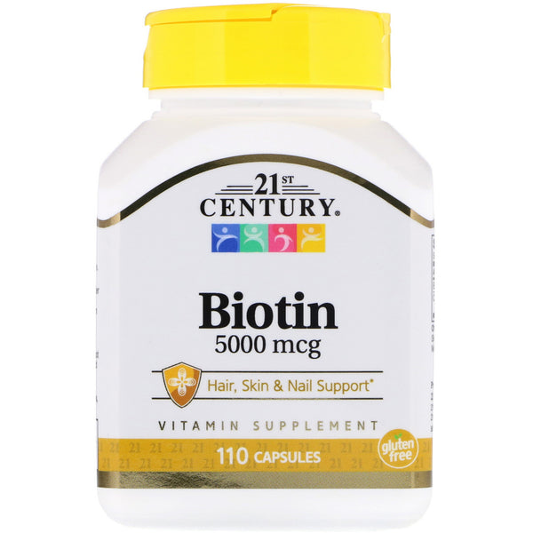 21st Century, Biotin, 5,000 mcg, 110 Capsules - The Supplement Shop