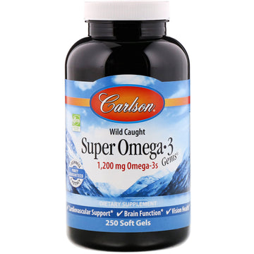 Carlson Labs, Wild Caught Super Omega-3 Gems, 1,200 mg, 250 Soft Gels