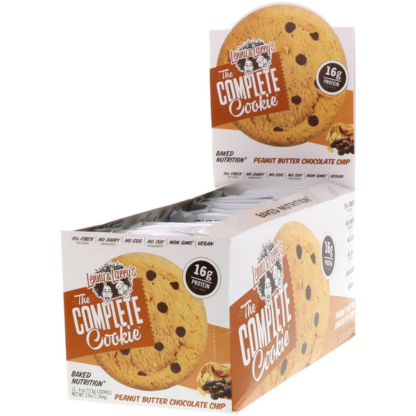 Lenny & Larry's, The Complete Cookie, Peanut Butter Chocolate Chip, 12 Cookies, 4 oz (113 g) Each - The Supplement Shop