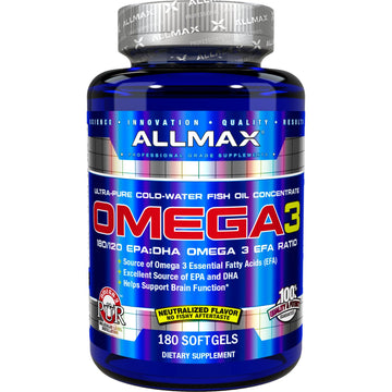 ALLMAX Nutrition, Omega-3 Fish Oil, Ultra-Pure Cold-Water Fish Oil, 180 Softgels