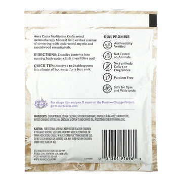 Aura Cacia, Aromatherapy Mineral Bath, Cedarwood, 2.5 oz (70.9 g)