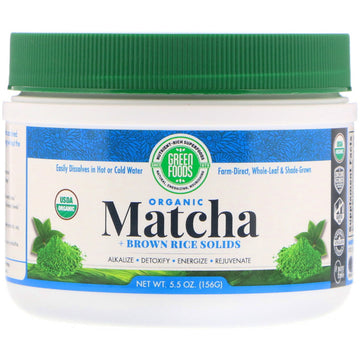 Green Foods , Organic Matcha + Brown Rice Solids, 5.5 oz (156 g)