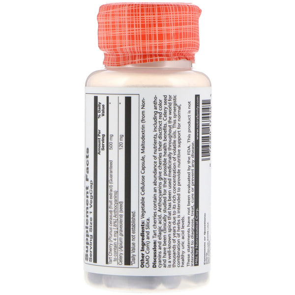 Solaray, Tart Cherry Celery Seed, 620 mg, 60 VegCaps - The Supplement Shop