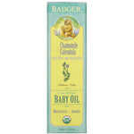 Badger Company, Calming Baby Oil, Chamomile & Calendula with Olive and Jojoba Oils, 4 fl oz (118 ml)