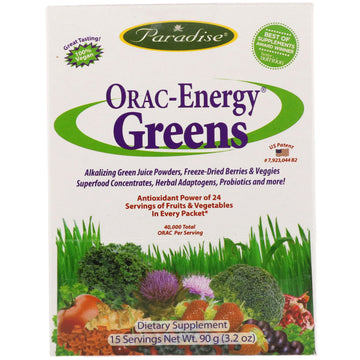 Paradise Herbs, ORAC-Energy Greens, 15 Packets, 6 g Each