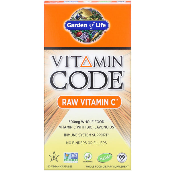 SALE Garden of Life, Vitamin Code, RAW Vitamin C, 500 mg, 120 Vegan Capsules - The Supplement Shop