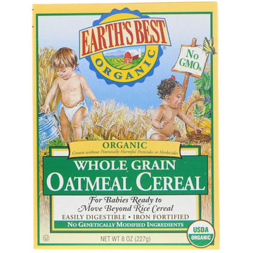Earth's Best, Organic Whole Grain Oatmeal Cereal, 8 oz (227 g)