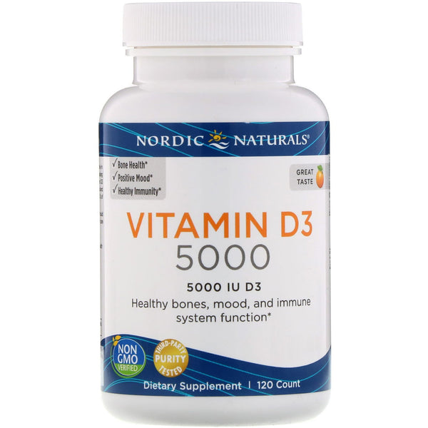 Nordic Naturals, Vitamin D3 5000, Orange, 5,000 IU, 120 Soft Gels - The Supplement Shop