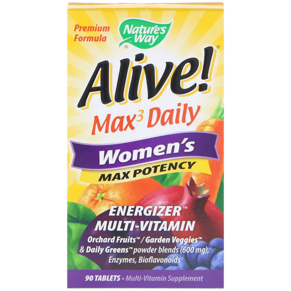 Nature's Way, Alive! Max3 Daily, Women's Multivitamin, 90 Tablets - The Supplement Shop