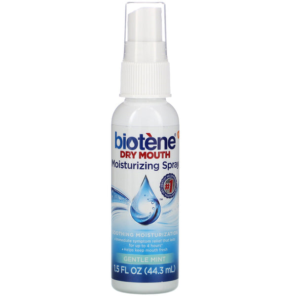 Biotene Dental Products, Dry Mouth Moisturizing Spray, Gentle Mint, 1.5 fl oz (44.3 ml) - The Supplement Shop