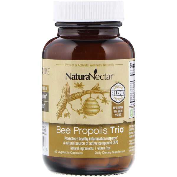 NaturaNectar, Bee Propolis Trio, 60 Vegetable Capsules - The Supplement Shop