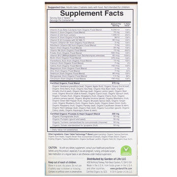 Garden of Life, Organics, Men's Multi 40+, 120 Vegan Tablets