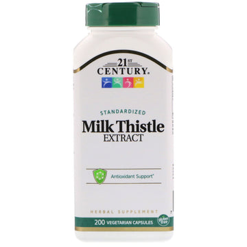 21st Century, Milk Thistle Extract, Standardized, 200 Vegetarian Capsules