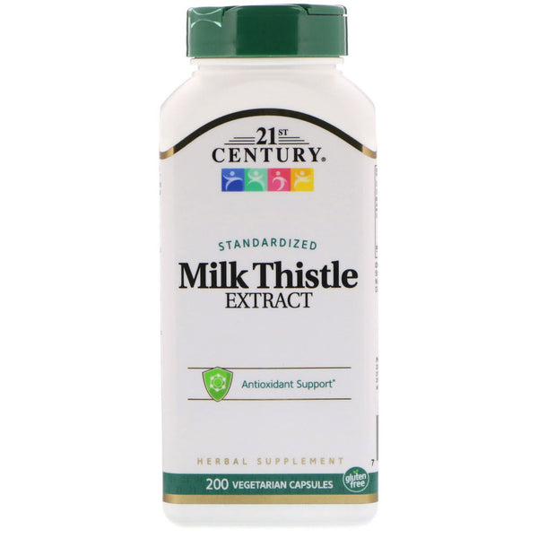 21st Century, Milk Thistle Extract, Standardized, 200 Vegetarian Capsules - The Supplement Shop