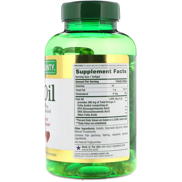 Nature's Bounty, Fish Oil, 1,000 mg, 145 Rapid Release Softgels - The Supplement Shop