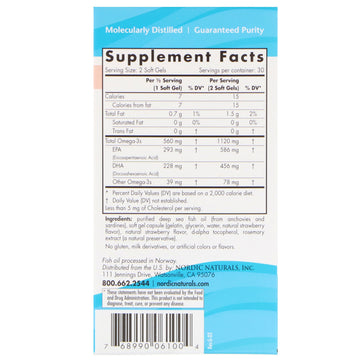Nordic Naturals, Ultimate Omega® 2X, Strawberry, 60 Mini Soft Gels (560 mg per Soft Gel)