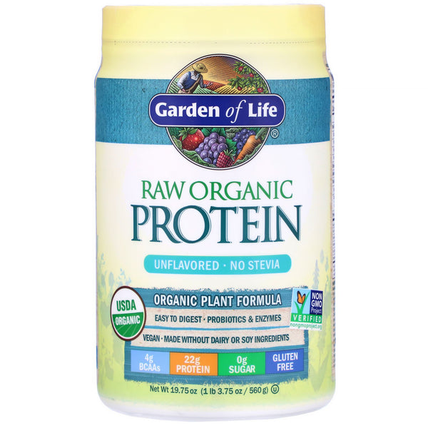 Garden of Life, RAW Organic Protein, Organic Plant Formula, Unflavored, 19.75 oz (560 g) - The Supplement Shop