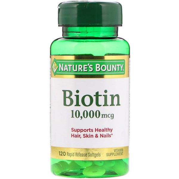 Nature's Bounty, Biotin, 10,000 mcg, 120 Rapid Release Softgels - The Supplement Shop