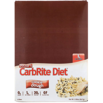 Universal Nutrition, Doctor's CarbRite Diet, Cookie Dough, 12 Bars, 2 oz (56.7 g) Each